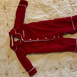 Carter's Red Pajama Onesie with White Trim